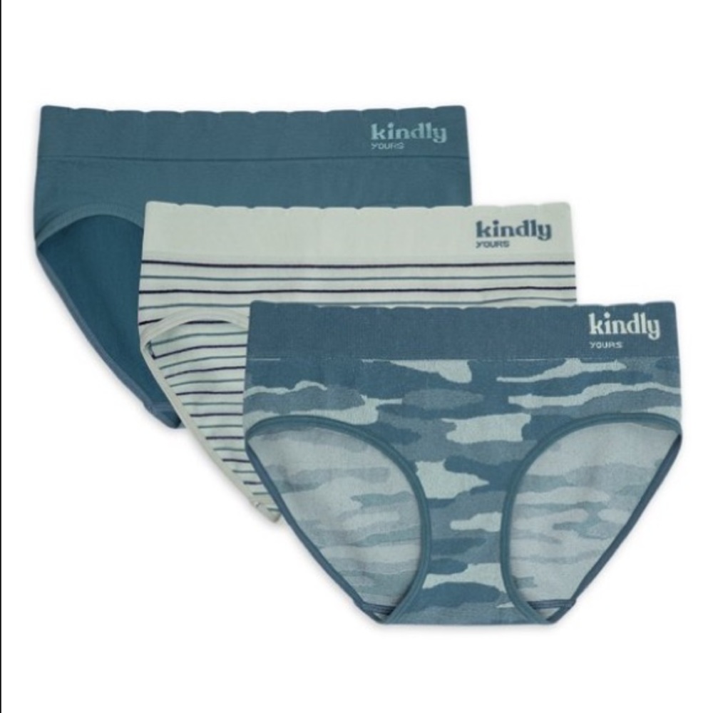 ✌🏼3/$30✌🏼Kindly Yours Sustainable Seamless Hipster 3pk - Blue Camo